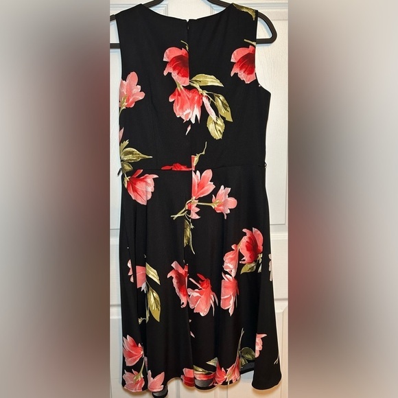 NWT ALYX Floral Print Fit & Flare Dress- Black/ Size 12 - Picture 3 of 7